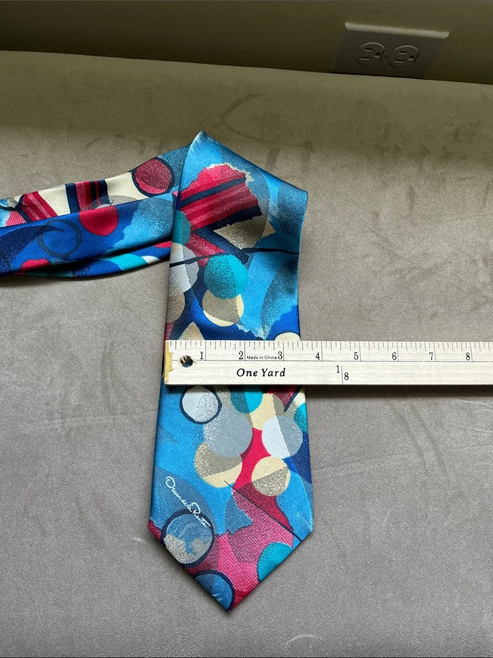 Oscar de la Renta Studio Multicolor Abstract Silk Polyester Tie